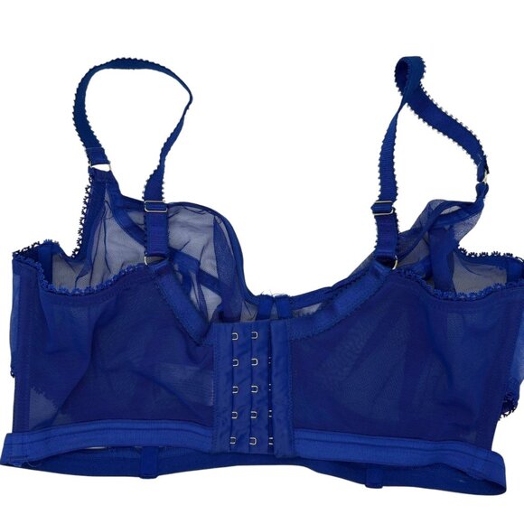 Gabi Fresh X Playful Promises Blue Sheer Mesh Bra 38DDD/F Adjustable Straps Unde - Picture 3 of 6